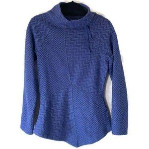 Prana Mattea Wool Blend Mock Neck Sweater in Royal Blue Purple